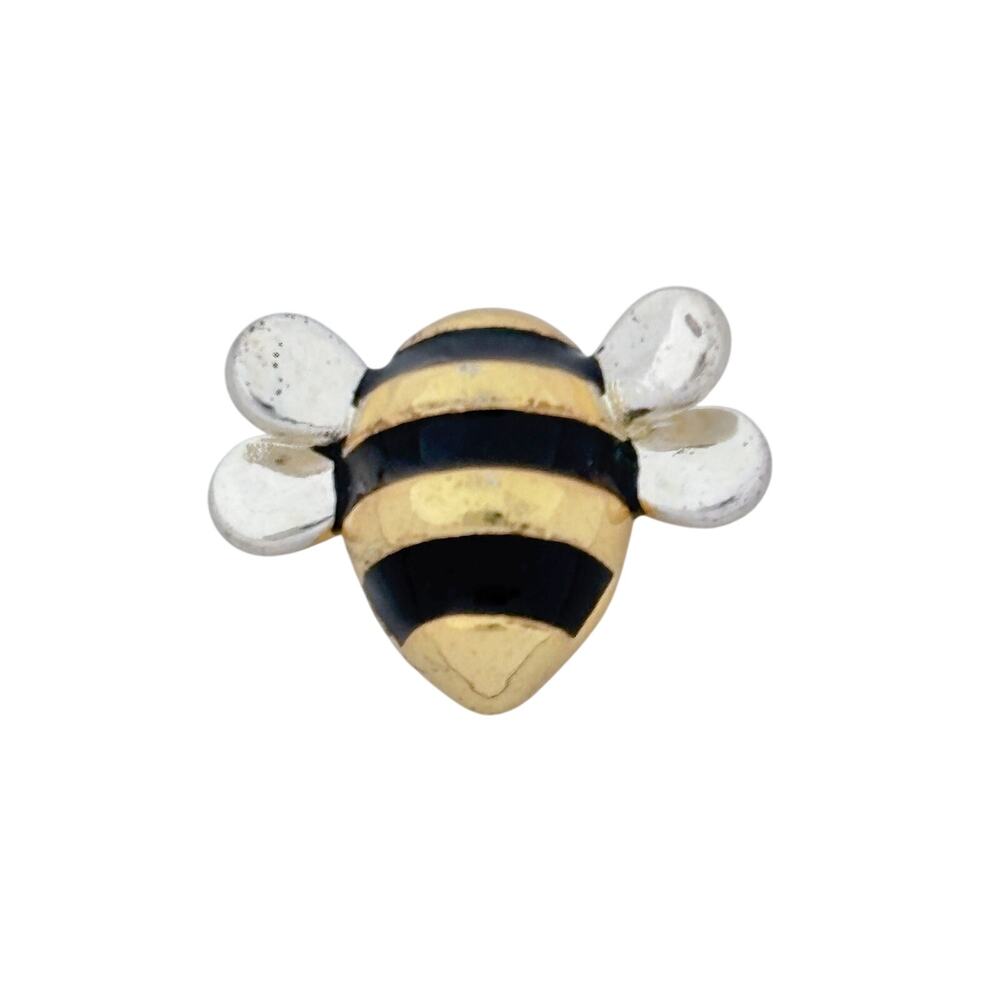 Vintage Sterling Silver 925 Gold Tone Bee Bracelet Charm
